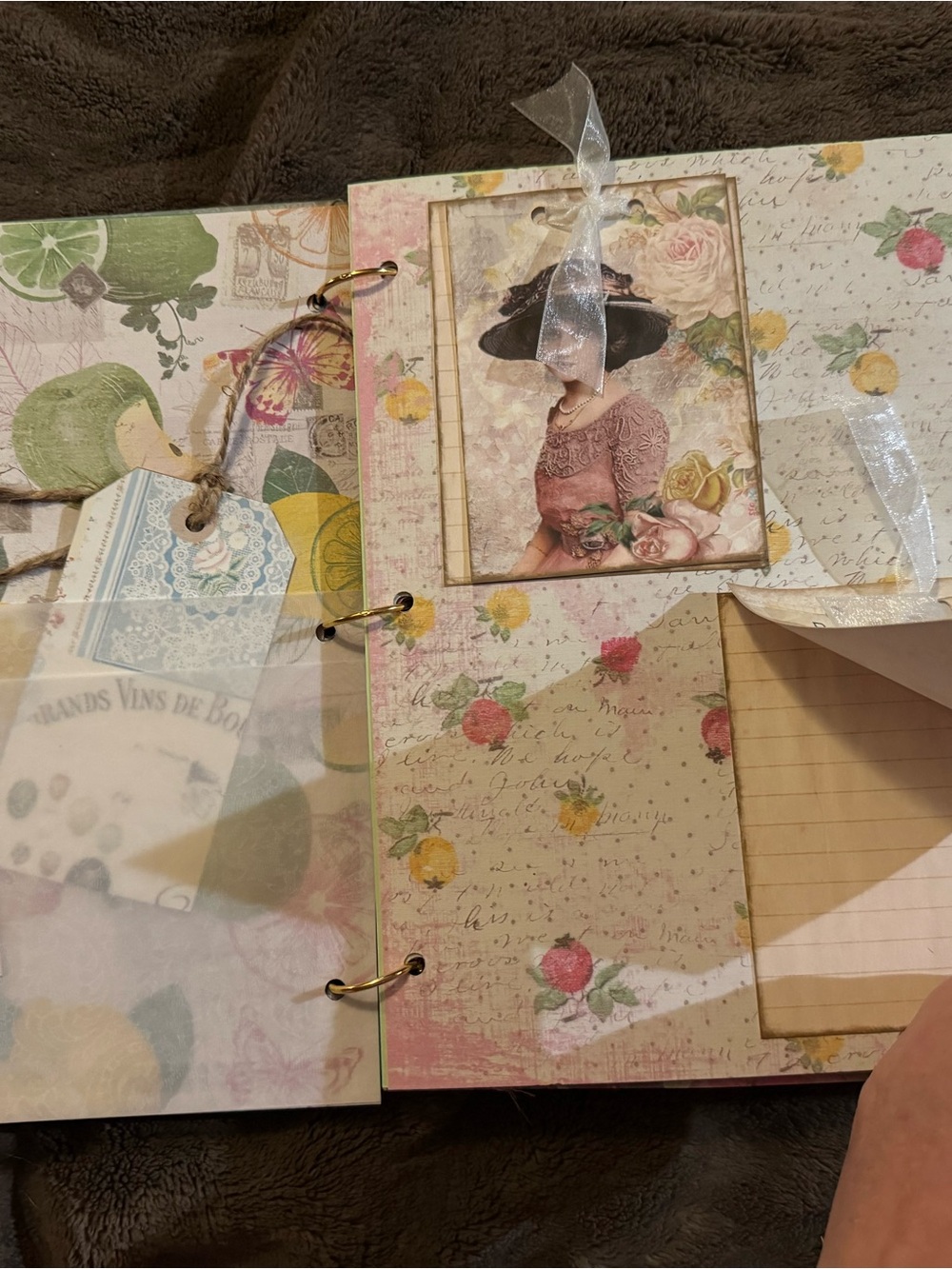 Garden Junk Journal Notebook with Floral & Butterfly Cover - Homemade - Picture 5 of 7